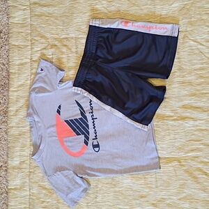 Champion Kids' Gray and Black Logo Set Size 5